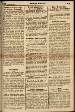 Zweite Ausgabe vom Mittwoch, den 25. September 1940.