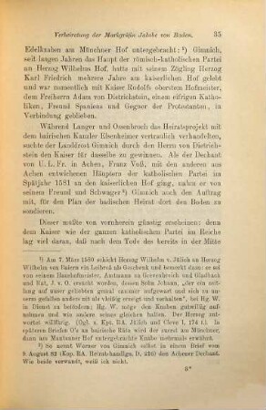 Die Verheiratung der Markgräfin Jakobe von Baden mit Herzog Johann Wilhelm von Jülich-Cleve-Berg : (1581-1585)