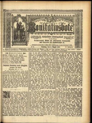 Erste Ausgabe vom Sonntag, den 08. August 1909.