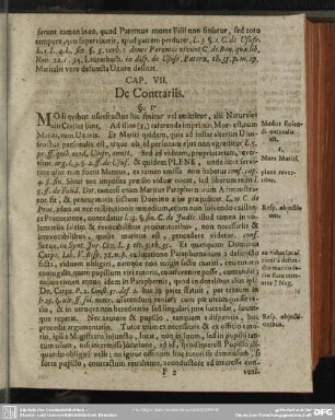 Cap. VII. De Contrariis