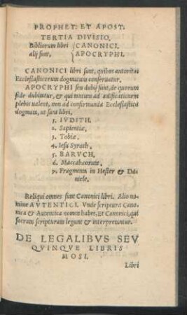 De Legalibus Seu Quinque Libris Mosi.