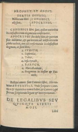 De Legalibus Seu Quinque Libris Mosi.