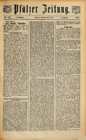 Pfälzer Zeitung. 1890, [2] = Juli - Dez