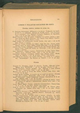 Libros y folletos recibidos en abril