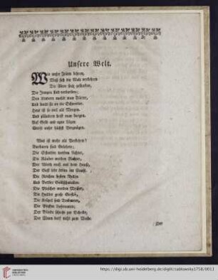 Unsere Welt
