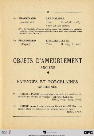 Objets d'Ameublement anciens (Nr.83-226)