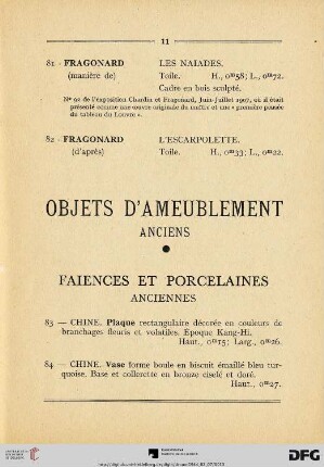 Objets d'Ameublement anciens (Nr.83-226)