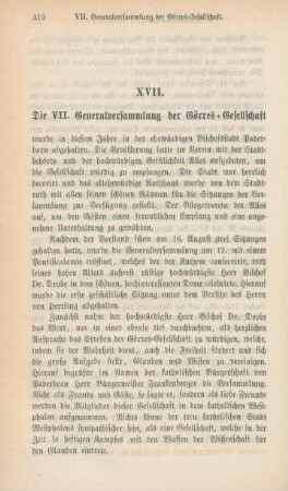 312-321 Die VII. Generalversammlung der Görres-Gesellschaft