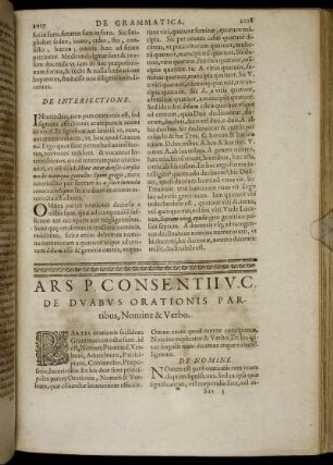 Ars P. Consentii V.C. De Duabus Orationis Partibus, Nomine & Verbo