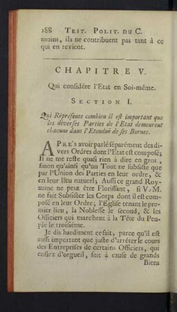 Chapitre V. Qui considére l'Etat en Soi-même.