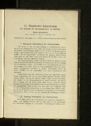 11. Phonetisches Laboratorium des Seminars für Kolonialsprachen zu Hamburg.