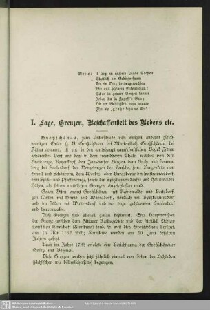 I. Lage, Grenzen, Beschaffenheit des Bodens etc.
