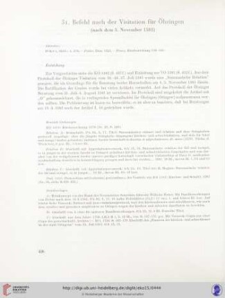 31. Befehl nach der Visitation für Öhringen