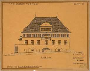 Fischer, Theodor; Tübingen; Haus Siebeck - Südseite (Ansicht)