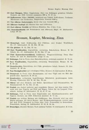 Bronze, Kupfer, Messing, Zinn (Nr. 494-552)
