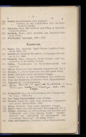 Kamerun. Togo.