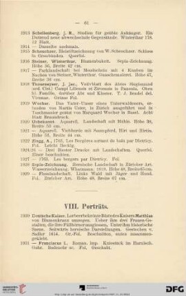 VIII. Porträts (Nr. 1930-2111)