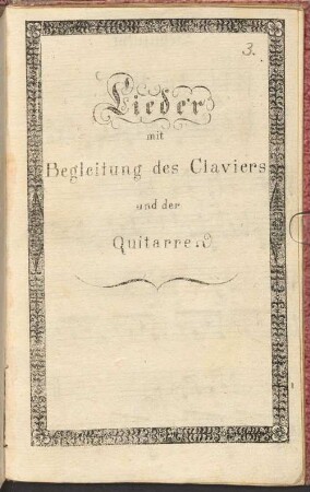 Lieder mit Begleitung des Claviers und der Guitarre