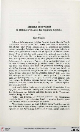 23: Bindung und Freiheit in Dehmels Theorie der lyrischen Sprache