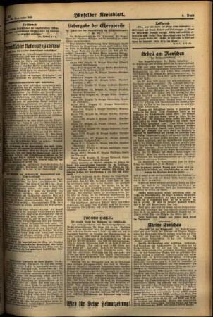 Dritte Ausgabe vom Freitag, den 20. September 1935.