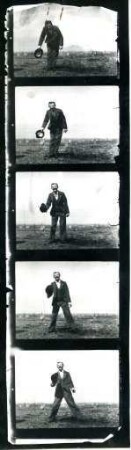 Emil Skladanowsky auf dem Dach des Fotoateliers Wilhelm Fenz in Berlin