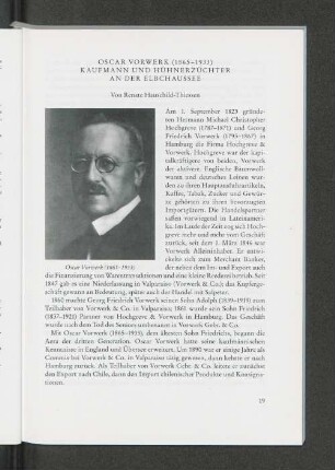 Oscar Vorwerk (1865-1933) Kaufmann und Hühnerzüchter an der Elbchaussee Von Renate Hauschild-Thiessen