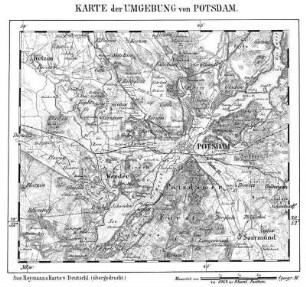 Karte der Umgebung von Potsdam.