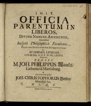 Officia Parentum In Liberos