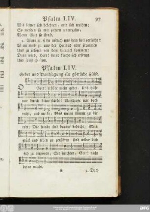 Psalm LIV. Gebet und Danksagung für göttliche Hülfe.