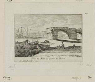 Veuë du Pont de pierre de Rouen, aus: „Livre de diverses veues, perspectives, paysages faits au naturel“