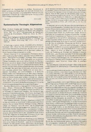 833-836 [Rezension] Jüngel, Eberhard, Glauben und Verstehen