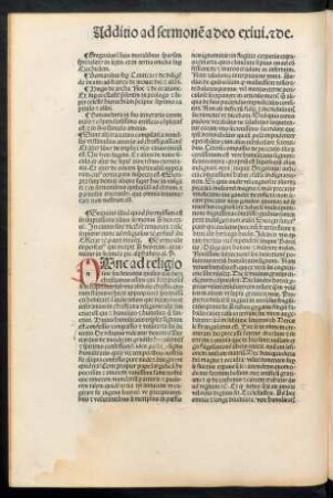 Sequitur illud quod praetermissum est in impressione illius sermonis A deo exivi ...