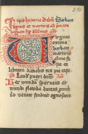 Historia beatae Barbarae virginis et martyris