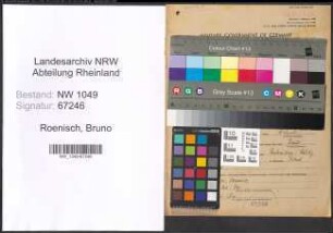 Entnazifizierung Bruno Roenisch , geb. 03.01.1920 (Kaufmaennischer Angestellter)