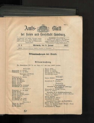 No. 1, 3. Januar 1917
