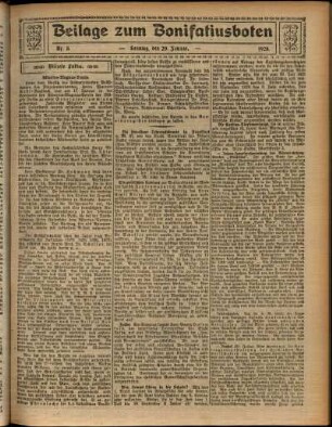 Zweite Ausgabe vom Sonntag, den 29. Januar 1928.