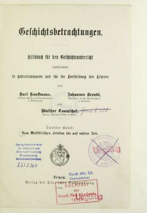 Bd. 2: Vom Westfälischen Frieden bis auf unsere Zeit