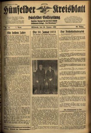 Erste Ausgabe vom Mittwoch, den 30. Januar 1935.