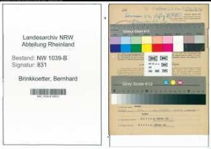 Entnazifizierung Bernhard Brinkkoetter , geb. 12.12.1885 (Bahnbeamter)
