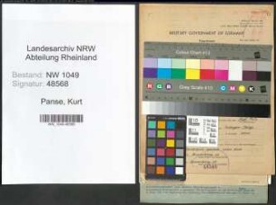 Entnazifizierung Kurt Panse , geb. 07.05.1914 (Statistiker)