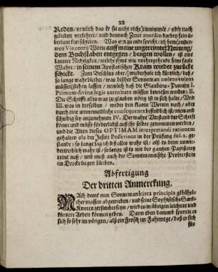 Abfertigung Der dritten Anmerckung.