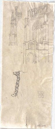 Voit, August von; unbestimmte Zeichnungen - Fassade (Details); Ornamente (Details)