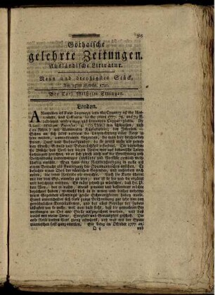 Neun und dreyßigstes Stück, den 25ten Septbr. 1790.