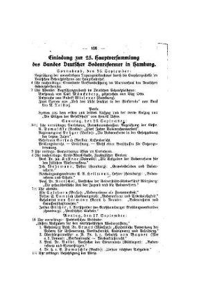 Einladung zur 25. Hauptversammlung des Bundes Deutscher Bodenreformer in Hamburg : (Fortsetzung)