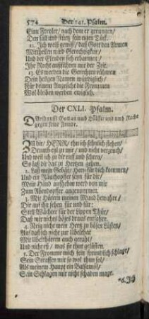 Der CXLI. - CL. Psalm. = Psalmus CXLI. - CL.