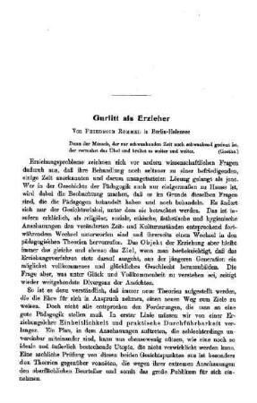 Gurlitt als Erzieher