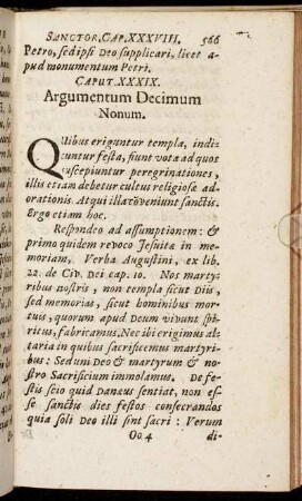 Caput XXXIX. Argumentum Decimum Nonum.
