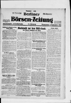 Berliner Börsen-Zeitung, Abendausgabe