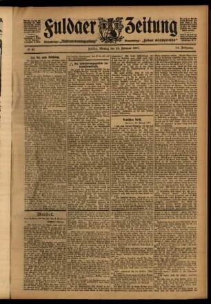 Ausgabe vom Montag, den 18. Februar 1907.