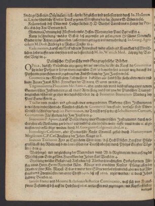 Politische/ Historische und Geographische Bücher.